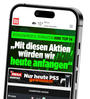 Smartphone mit geöffneter BILD App.